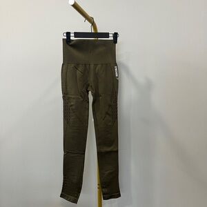 Gymshark Energy Seamless cropped leggings in olive green